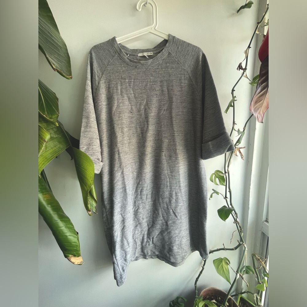 OAK + FORT grey ribbed tunic dress